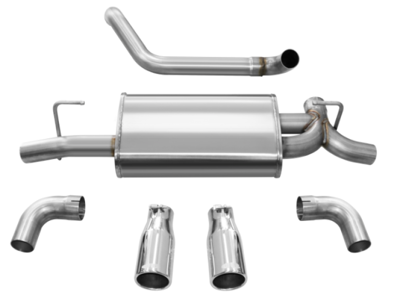 Corsa 18+ Jeep Wrangler JL 2.5in Dual Rear Exit Polished Tips Sport Axle-Back Exhaust - DTX Performance