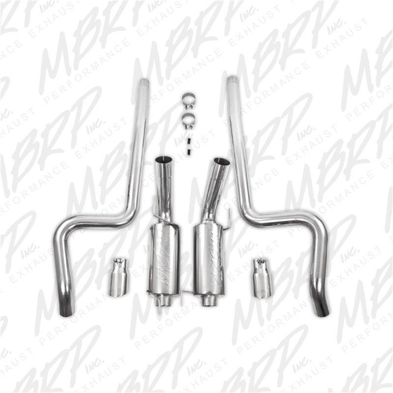 MBRP 05-09 Ford Shelby GT500 / GT Dual Split Rear Street Version 4in Tips T409 Exhaust System - DTX Performance