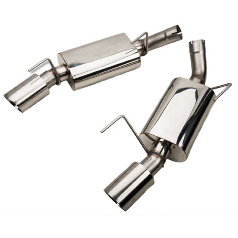 Kooks 05-09 Ford Mustang GT 4.6L 3V 2 1/2in SS Axle Back Exhaust w/ 4in Polished Slash Cut Tips - DTX Performance