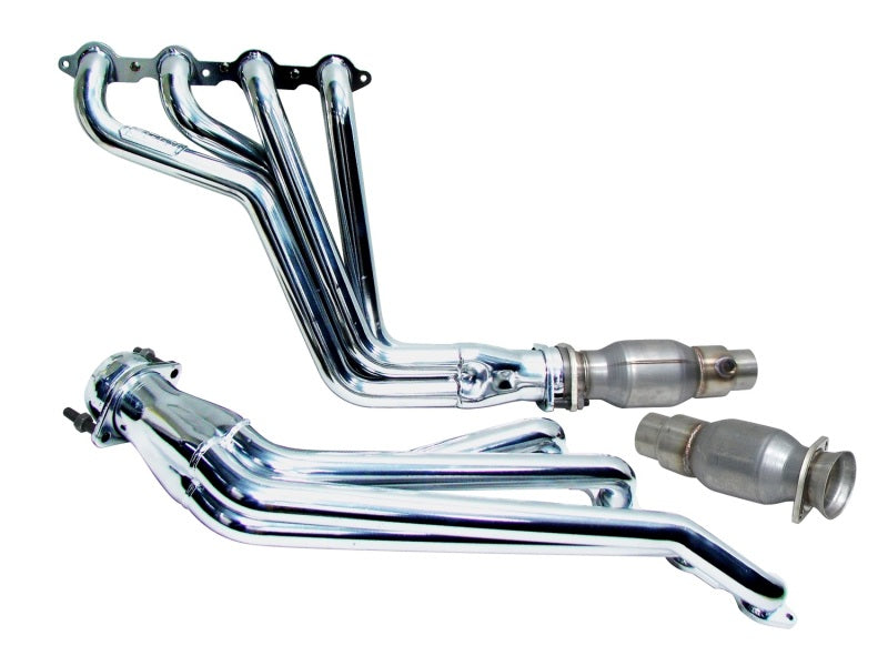 BBK 10-15 Camaro LS3 L99 Long Tube Exhaust Headers With Converters - 1-3/4 Chrome - DTX Performance