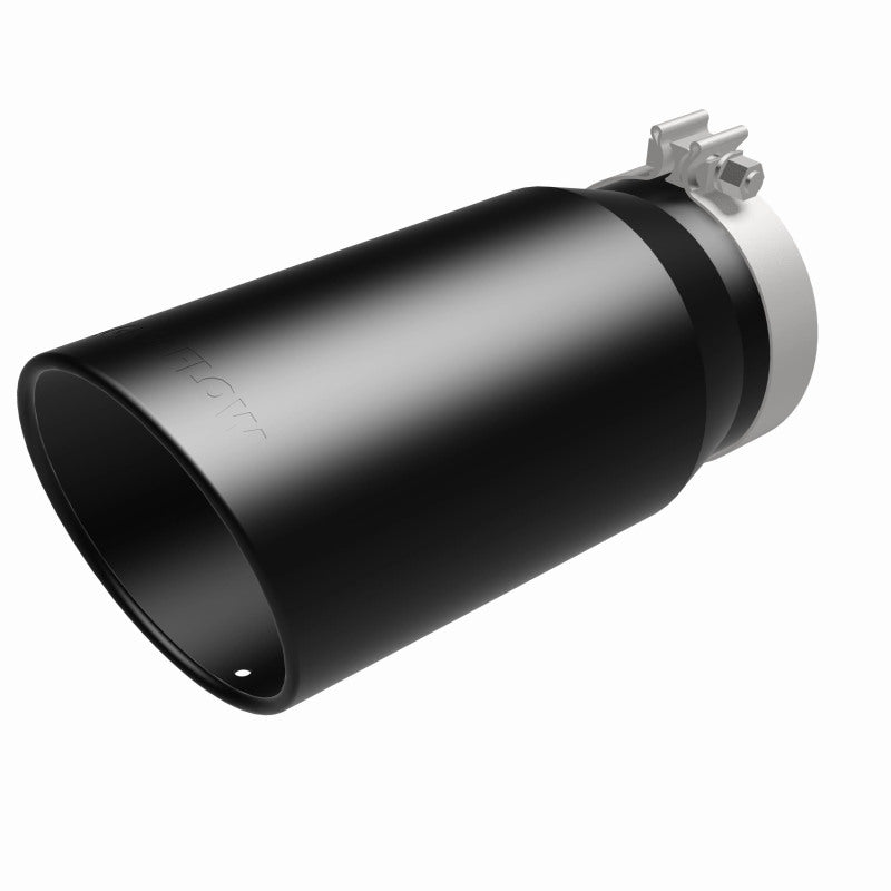 MagnaFlow Tip Stainless Black Coated Single Wall Round Single Outlet 6in Dia 5in Inlet 13in L - DTX Performance