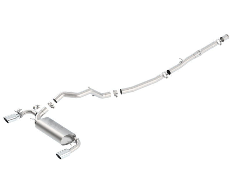 Borla 16-17 Ford Focus RS 2.3L MT Round Angle-Cut Tips Split Rear Exit ATAK Catback Exhaust - DTX Performance