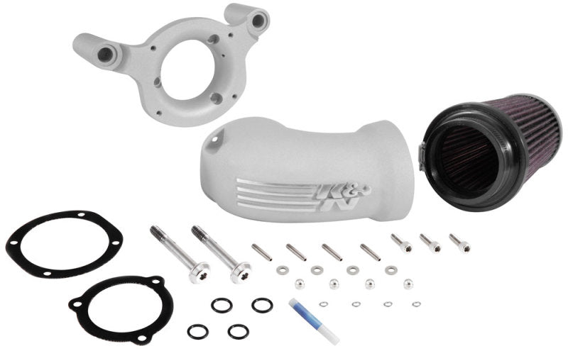 K&N 01-17 Harley Davidson Softail / Dyna FI Performance Air Intake System Silver - DTX Performance