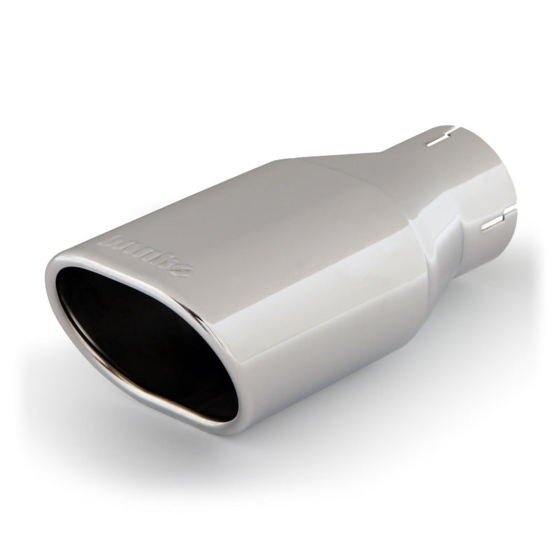 Banks Power Tailpipe Tip Kit - SS Obround Angle Cut - Chrome - 2.5in Tube 3.13in X 3.75in X 11in - DTX Performance