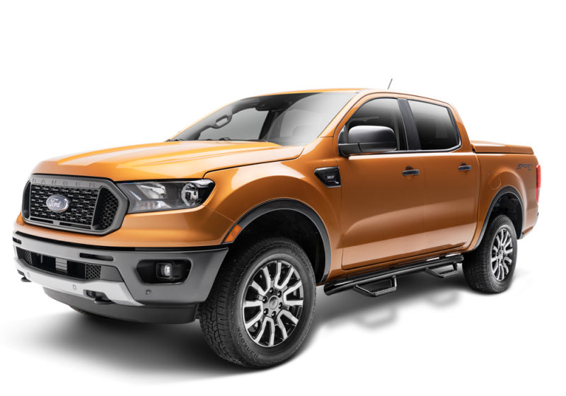 N-Fab Nerf Step 2019 Ford Ranger Crew Cab - Gloss Black - Cab Length - 3in - DTX Performance