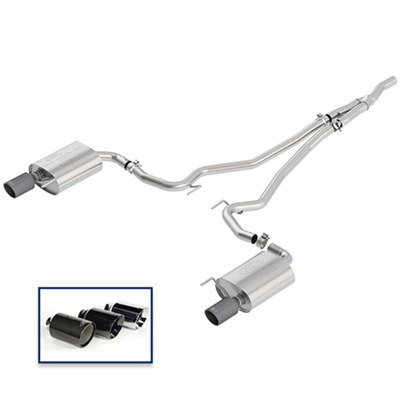 Ford Racing 2018 Mustang 2.3L Ecoboost Cat-Back Touring Exhaust System w/Carbon Fiber Tips - DTX Performance