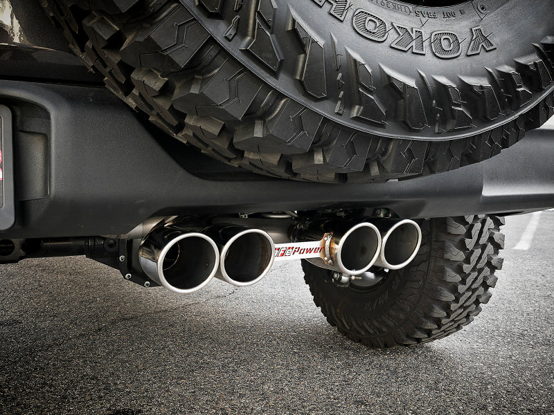 aFe Rebel Series 2.5in 304 SS Cat-Back Exhaust w/ Polished Tip 18-20 Jeep Wrangler (JL) - DTX Performance