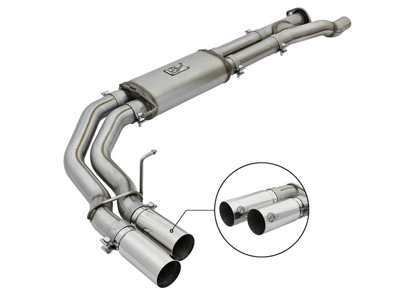 aFe POWER Rebel Series 3in 409 SS Cat Back Exhaust w/ Polished Tips 17 Ford F-150 Raptor V6-3.5L - DTX Performance