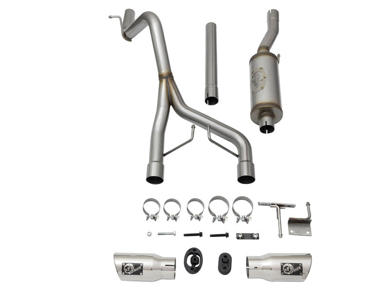 aFe Rebel Series CB 2.5in Dual Center Exit SS Exhaust w/ Polish Tip 07-15 Jeep Wrangler 3.6L/3.8L V6 - DTX Performance