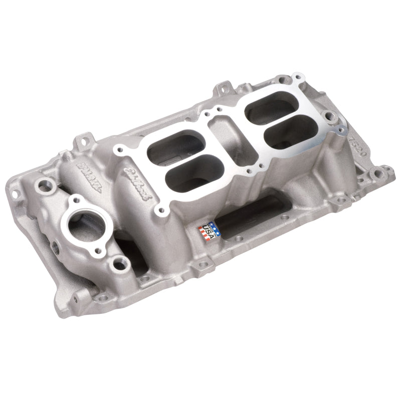 Edelbrock Manifold Dual Quad RPM Air Gap BB Chevy Oval Port - DTX Performance