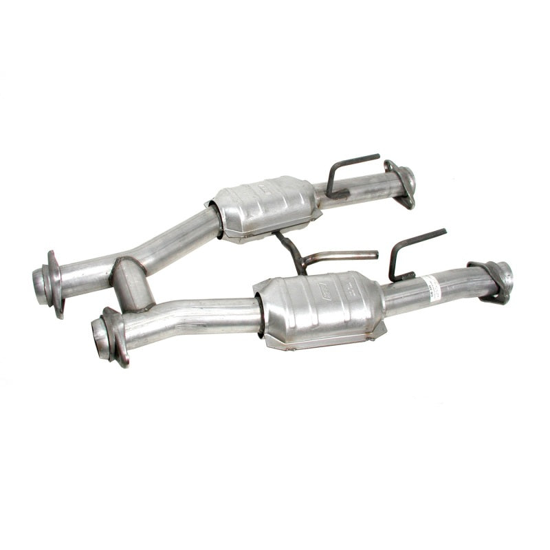 BBK 96-04 Mustang 4.6 GT / Cobra Short Mid H Pipe w Catalytic Converters 2-1/2 For Long Tube Headers - DTX Performance