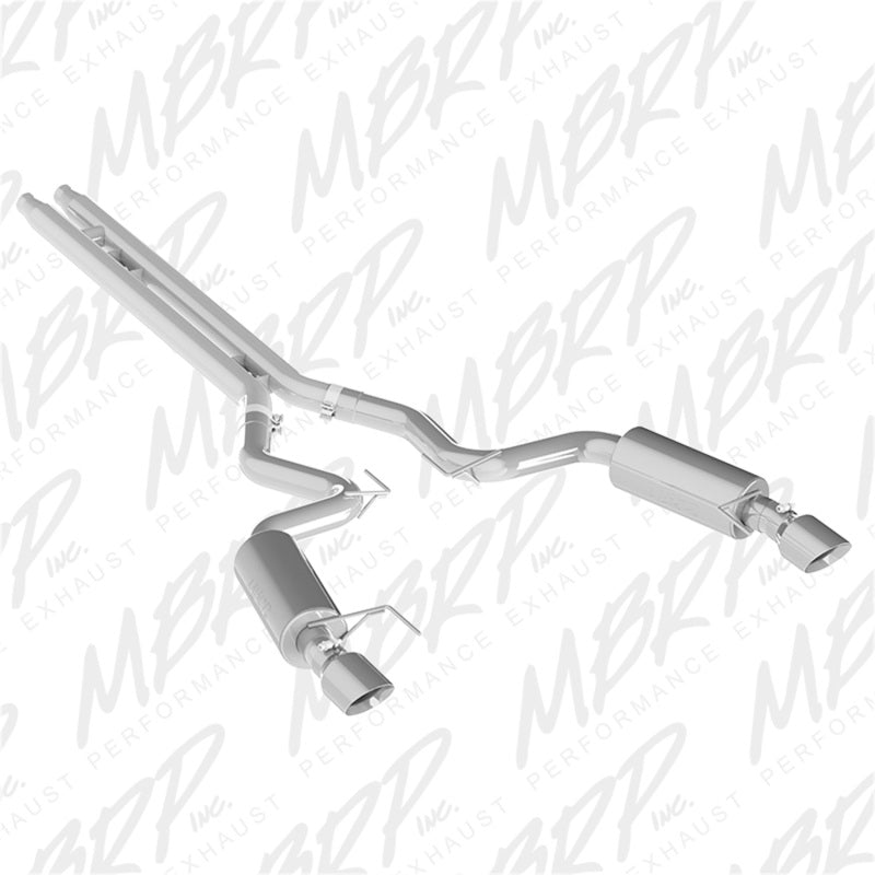 MBRP 15 Ford Mustang GT 5.0 Convertible T409 3in Cat Back Dual Split Rear Exit (Race Version) - DTX Performance