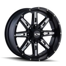 Load image into Gallery viewer, ION Type 184 17x9 / 5x127 BP / -12mm Offset / 87mm Hub Satin Black/Milled Spokes Wheel - DTX Performance