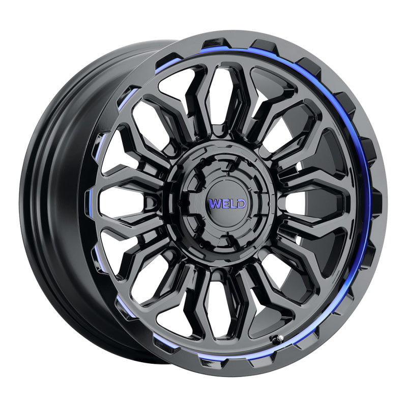 Weld Off-Road W170 20X10 Flare 6X135 6X139.7 ET-18 BS4.75 Gloss Black MIL Blu 106.1 - DTX Performance