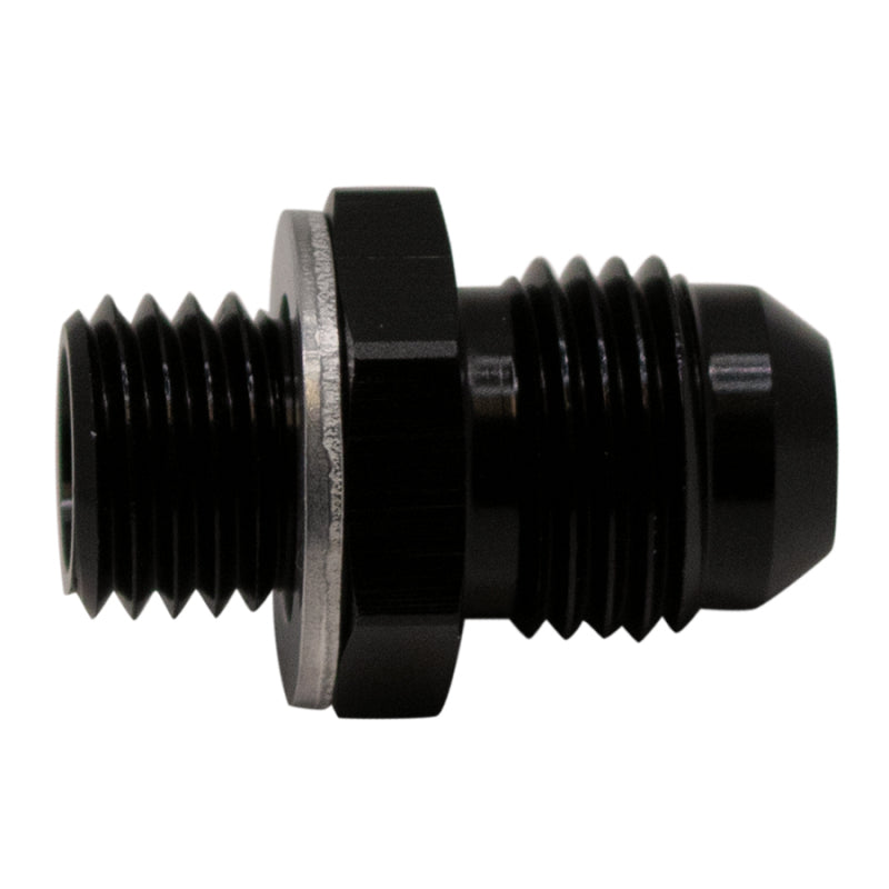 DeatschWerks 6AN Male Flare to M12 X 1.5 Male Metric Adapter (Incl Washer) - Anodized Matte Black - DTX Performance