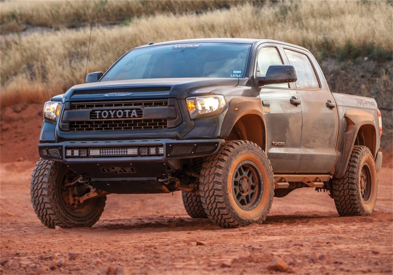 N-Fab M-RDS Front Bumper 14-17 Toyota Tundra - Tex. Black w/Silver Skid Plate - DTX Performance