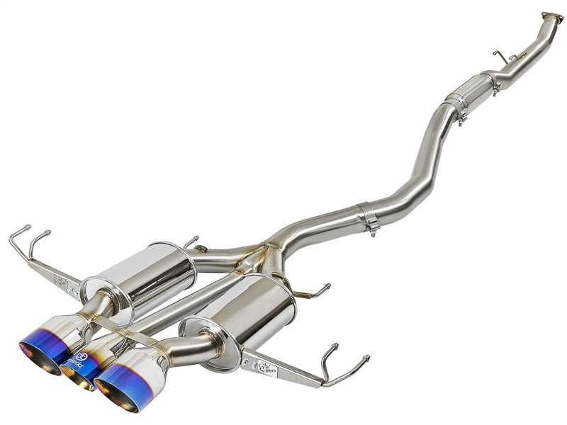 aFe Takeda 3in 304 SS Cat-Back Exhaust w/ Blue Flame Tips 2017+ Honda Civic Type R I4 2.0L (t) - DTX Performance