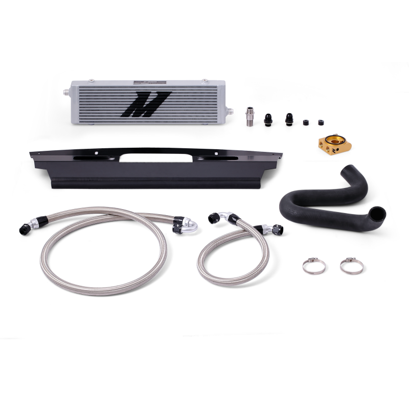 Mishimoto 2015+ Ford Mustang GT Thermostatic Oil Cooler Kit - Silver - DTX Performance