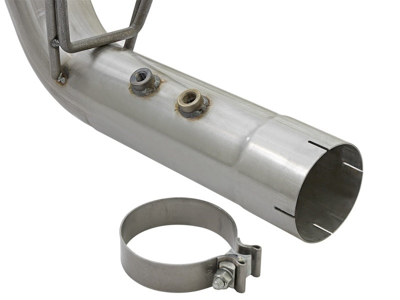 aFe ATLAS 4in DPF-Back Alum Steel Exhaust System w/Dual Exit Black Tip 2017 GM Duramax 6.6L (td) - DTX Performance