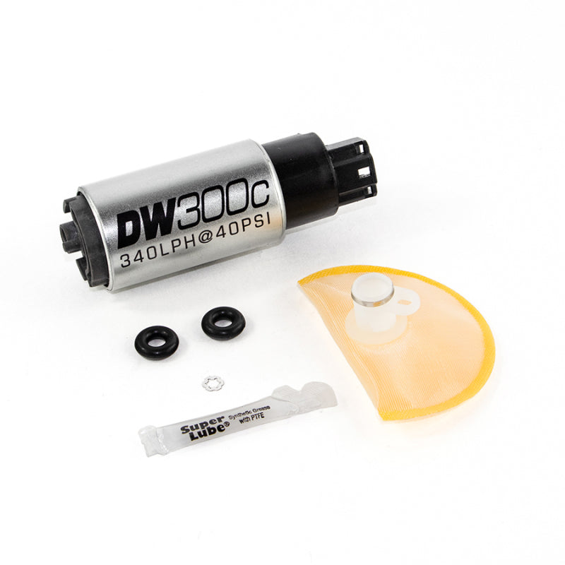 DeatschWerks 340lph DW300C Compact Fuel Pump w/ 07-13 Holden Commodore Set Up Kit (w/o Mount Clips) - DTX Performance