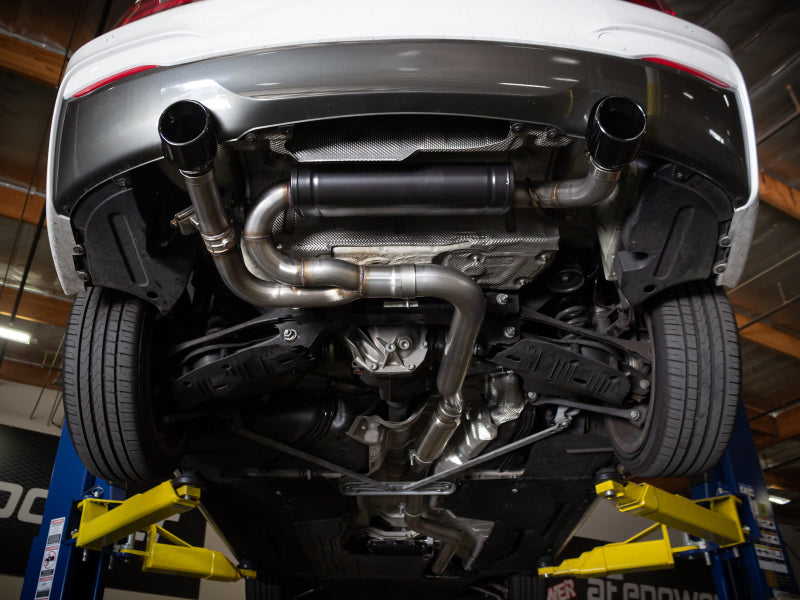 aFe MACH ForceXP 3IN to 2.5IN 304SS Cat-Back Exhaust System w/ Black Tips 14-16 BMW M235i (F22/23) - DTX Performance