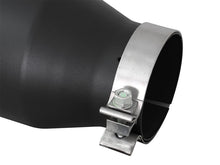 Load image into Gallery viewer, aFe Power MACH Force-Xp 4in In x 6in Out x 15in L Driver Side Clamp-On 4in 409 SS Exhaust Tip-Black - DTX Performance