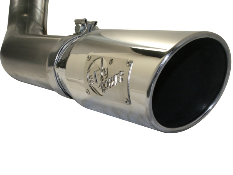 aFe MACHForce XP Exhaust Cat-Back SS-409 4in Polished Tip 11-12 Ford F-150 EcoBoost V6-3.5L (tt) - DTX Performance