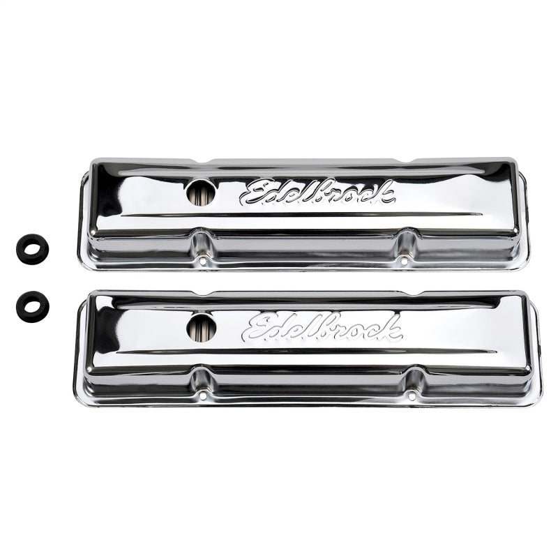 Edelbrock Valve Cover Signature Series Chevrolet 1959-1986 262-400 CI V8 Low Chrome - DTX Performance