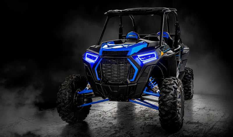 Oracle 14-21 Polaris RZR 900/1000 Turbo Dynamic RGB+A Seq Turn Signal Headlight Halo Kit- ColorSHIFT - DTX Performance