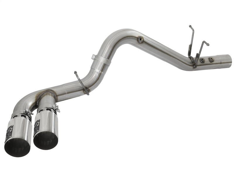 aFe Victory Series 4in 409-SS DPF-Back Exhaust w/ Dual Polished Tips 2017 GM Duramax V8-6.6L(td) L5P - DTX Performance