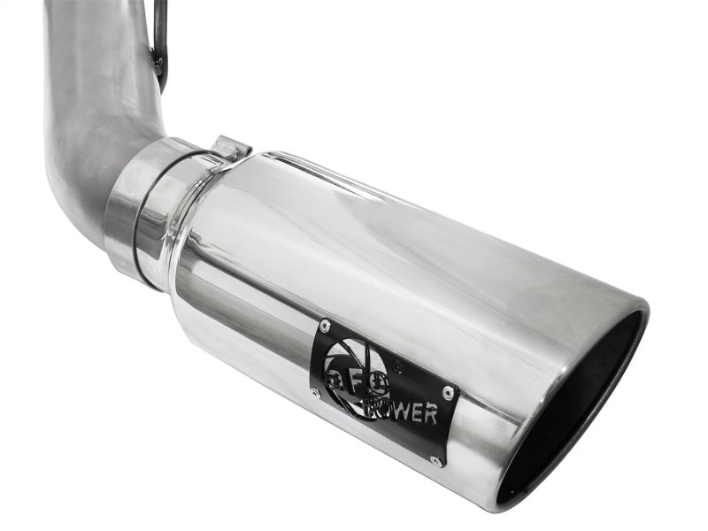 aFe Atlas Exhaust 4in DPF-Back Exhaust Aluminized Steel Polished Tip 11-14 ford Diesel Truck V8-6.7L - DTX Performance