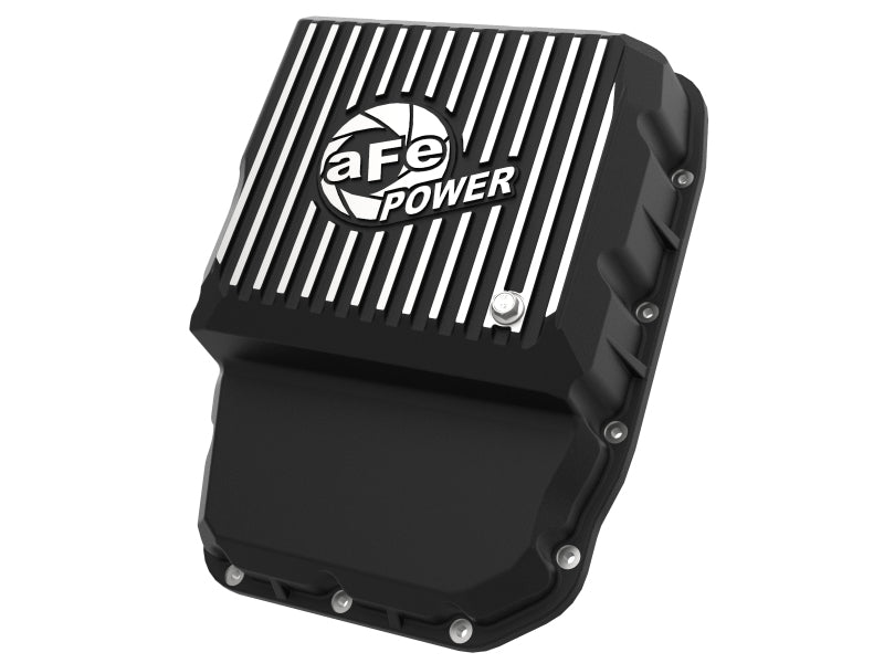 aFe Transmission Pan (Black w/ Machined Fins) 13-19 Dodge Diesel Trucks L6-6.7L (td) - DTX Performance