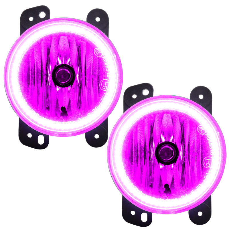 Oracle Lighting 07-09 Jeep Wrangler JK Pre-Assembled LED Halo Fog Lights -Pink - DTX Performance