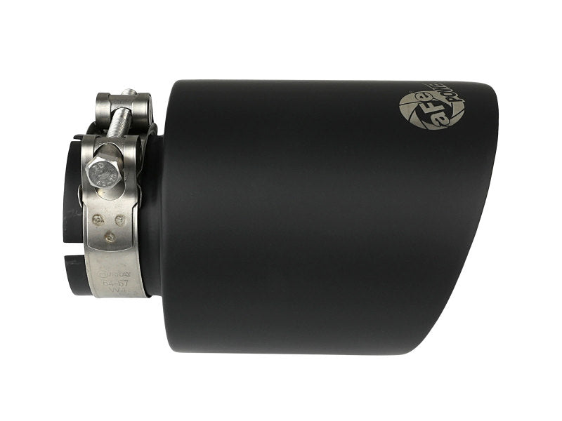 aFe Takeda 304 SS Clamp-On Exhaust Tip 2.5in. Inlet / 4.5in. Outlet / 7in. L - Black - DTX Performance