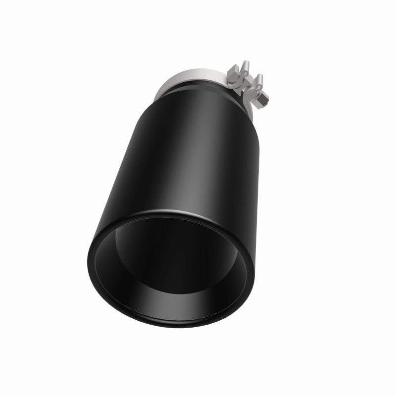 MagnaFlow Tip Stainless Black Coated Single Double Round Single Outlet 5in Dia 4in Inlet 13in L - DTX Performance