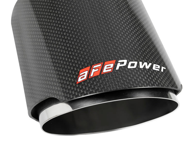 aFe MACH Force-Xp 304 SS Clamp-On Exhaust Tip 2.5in. Inlet / 4.5in. Outlet / 7in. L - Carbon Fiber - DTX Performance