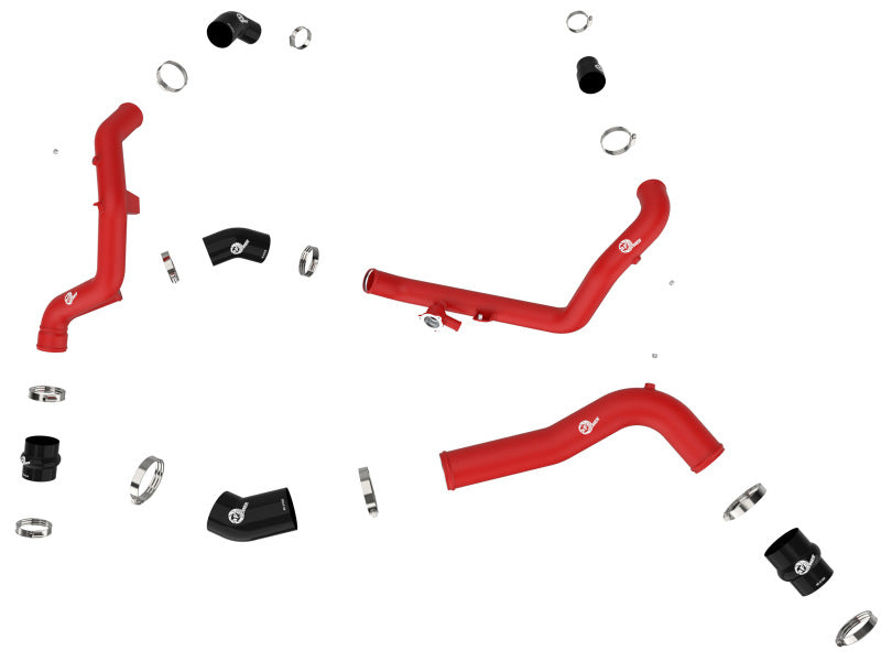 aFe 20-23 Ford Explorer ST V6 3.0L (tt) BladeRunner Aluminum Hot and Cold Charge Pipe Kit - Red - DTX Performance