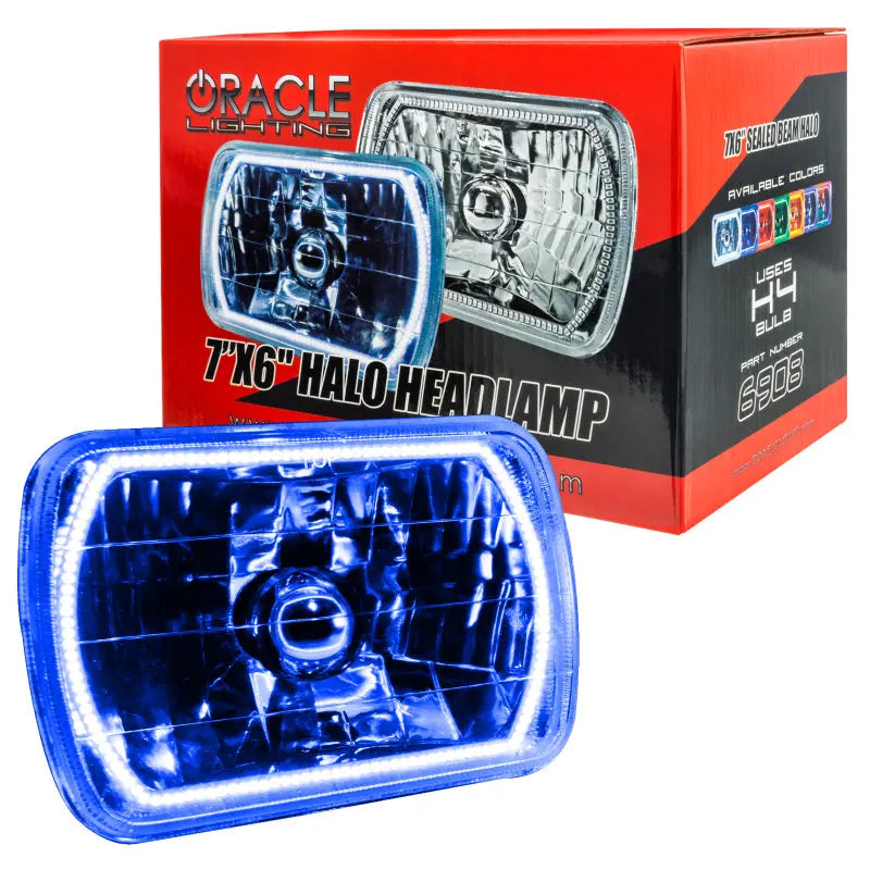 Oracle Pre-Installed Lights 7x6 IN. Sealed Beam - Blue Halo - DTX Performance