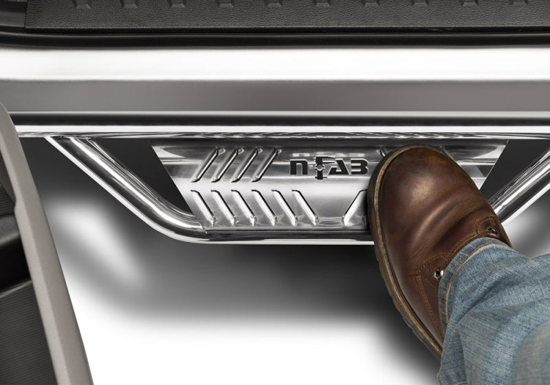 N-Fab Podium SS 09-14 Ford F-150/Raptor/Lobo SuperCrew - Polished Stainless - 3in - DTX Performance