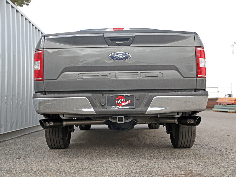 aFe Gemini XV 3in 304 SS Cat-Back Exhaust 15-20 Ford F-150 V6 2.7L/3.5 w/ Black Tips - DTX Performance