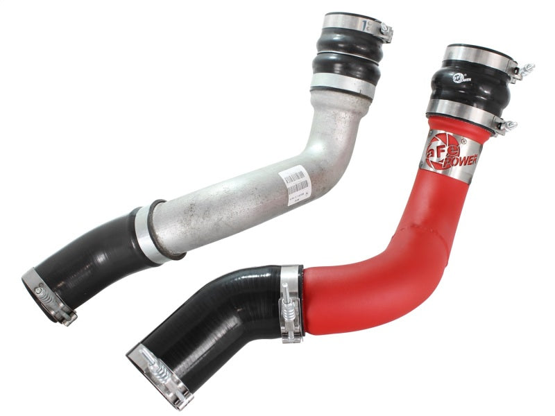 aFe BladeRunner 3in Red Intercooler Tubes Hot & Cold Side Kit for 13-14 Dodge RAM Diesel 6.7L (td) - DTX Performance