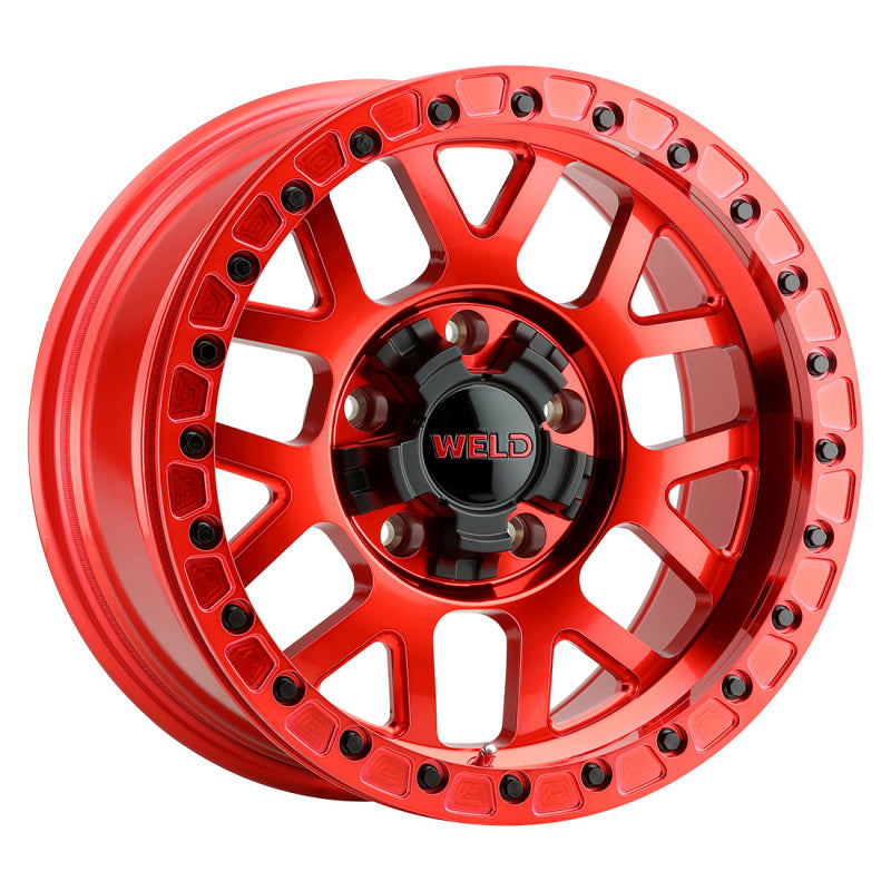 Weld Off-Road W905 17X10 Cinch Beadlock 5X127 5X139.7 ET-24 BS4.50 Candy Red / Red Ring 87.1 - DTX Performance