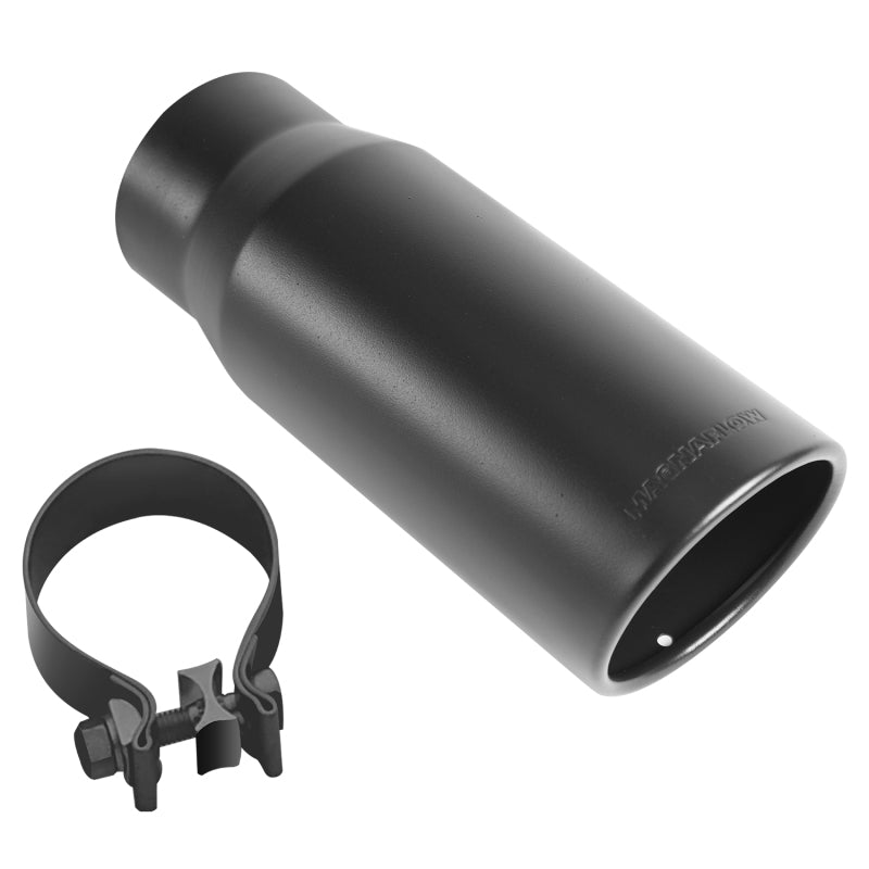 MagnaFlow Tip Stainless Black Coated Single Wall Round Single Outlet 5in Dia 4in Inlet 13in L - DTX Performance