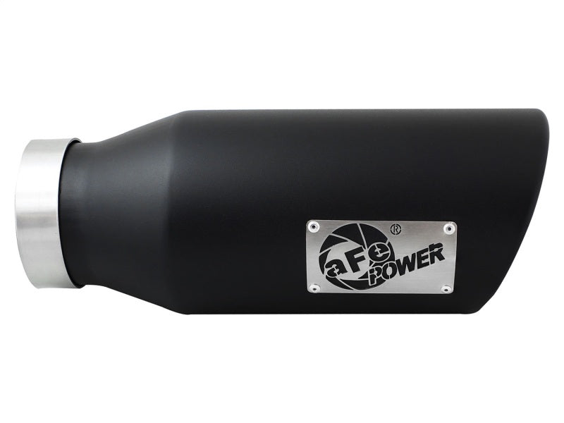 aFe Power MACH Force-Xp 4in In x 6in Out x 15in L Driver Side Clamp-On 4in 409 SS Exhaust Tip-Black - DTX Performance