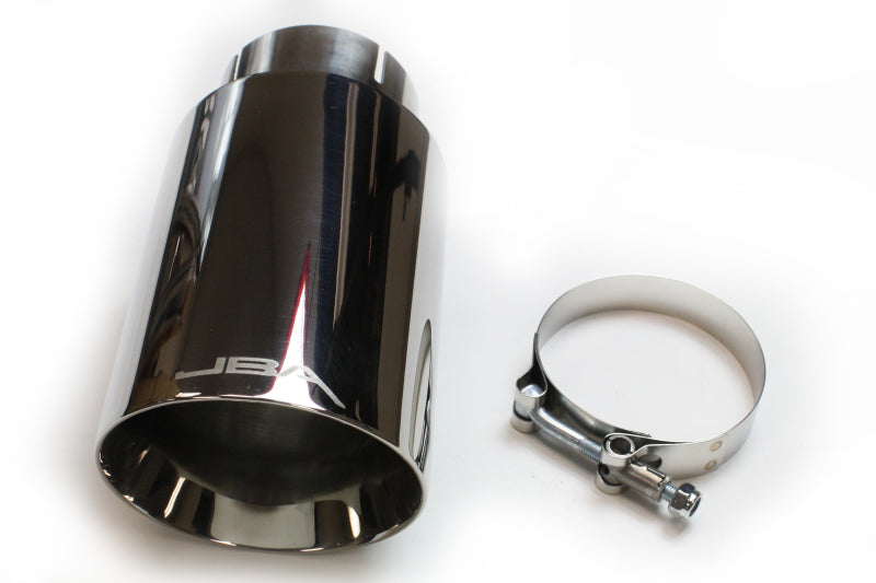 JBA 2.5in x 4.5in x 8 1/4in Double Wall Polished Chrome Tip - Clamp On - DTX Performance