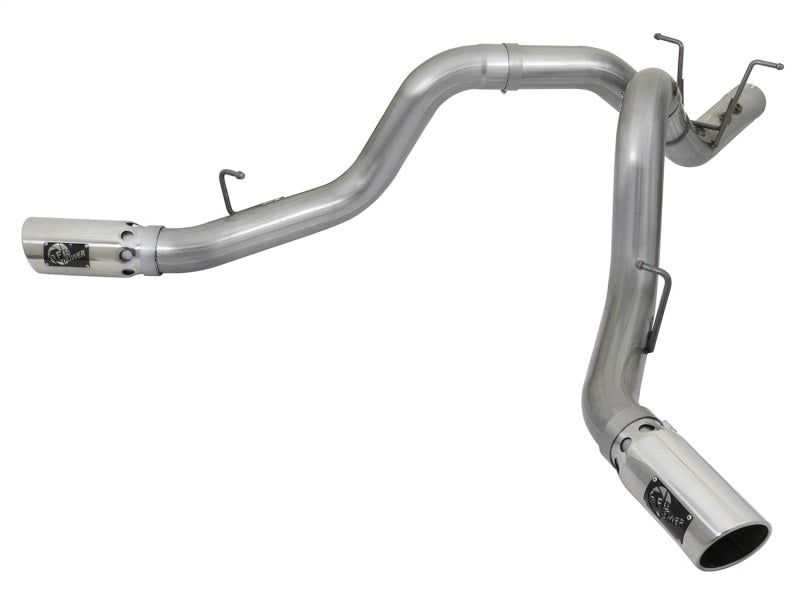 aFe Large Bore-HD 4in 409-SS DPF-Back Exhaust w/Dual Polished Tips 2017 GM Duramax V8-6.6L (td) L5P - DTX Performance