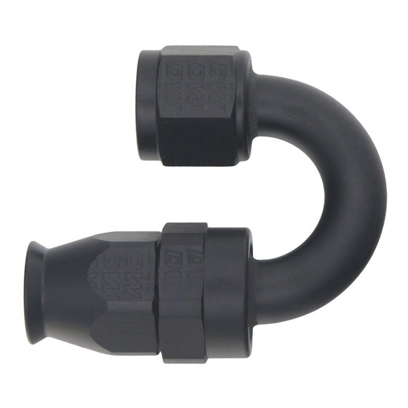 DeatschWerks 8AN Female Swivel 180-Degree Hose End PTFE (Incl Olive Insert) - Anodized Matte Black - DTX Performance