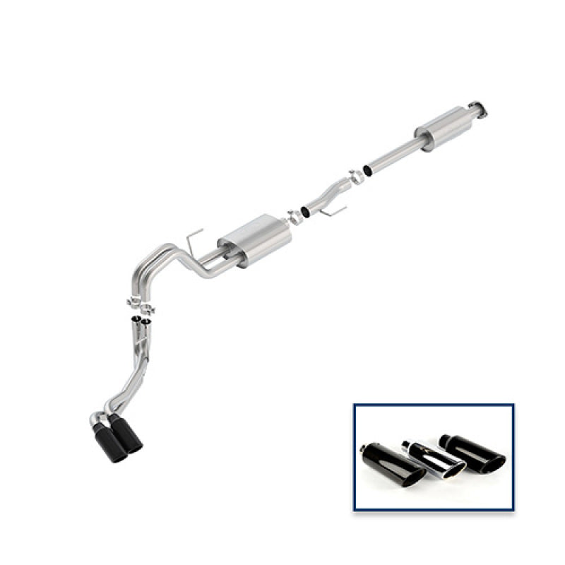 Ford Racing 15-18 F-150 5.0L Cat-Back Sport Exhaust System - Side Exit Black Chrome Tips - DTX Performance