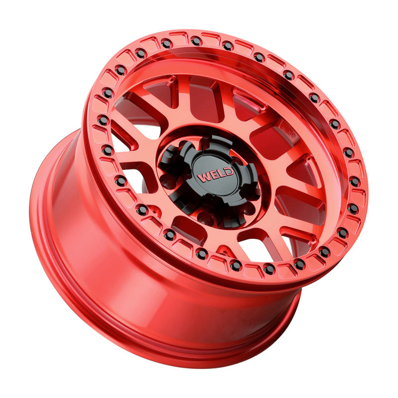 Weld Off-Road W905 17X10 Cinch Beadlock 5X127 5X139.7 ET-24 BS4.50 Candy Red / Red Ring 87.1 - DTX Performance