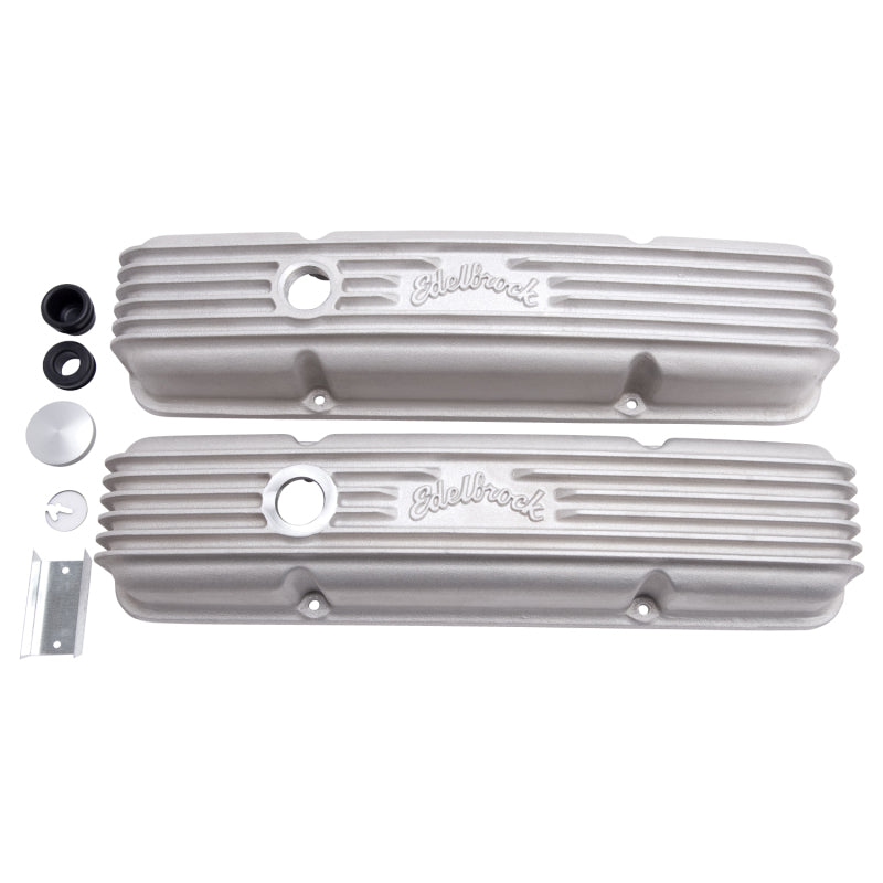 Edelbrock Valve Cover Classic Series Chevrolet 1959-1986 262-400 CI V8 w/ Oil Fill Hole Satin - DTX Performance